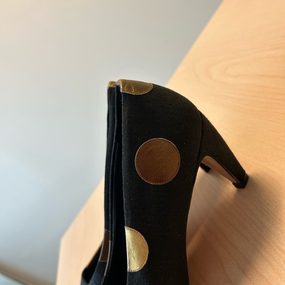 Paloma vintage polka dot pumps 9.5AA amazing condition! Fabric leather dots - Picture 6 of 12